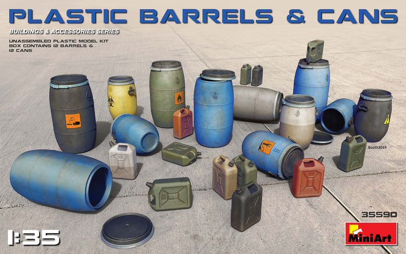 MiniArt 35590 1/35 Plastic Barrels & Cans Model Kit
