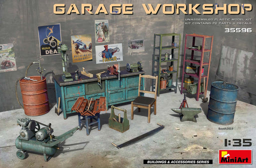 MiniArt 35596 1/35 Garage Workshop: Equipment & Tools Model Kit