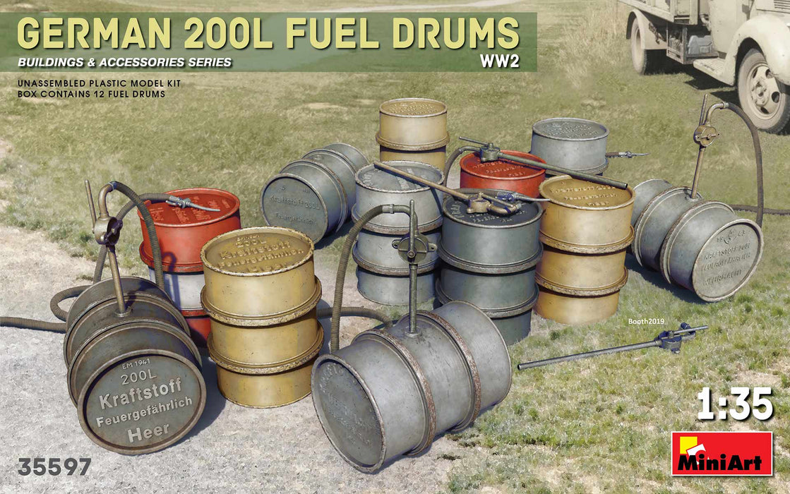 MiniArt 35597 1/35 WWII German 200L Fuel Drums Model Kit