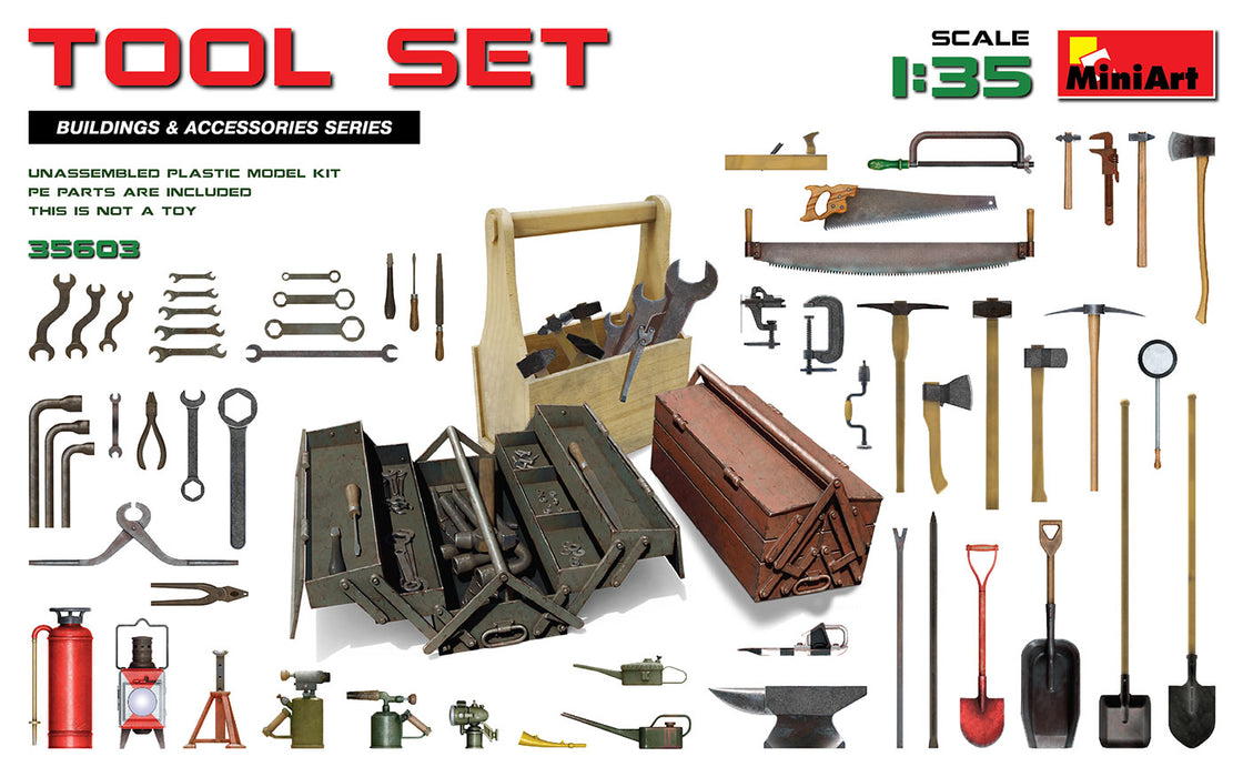 MiniArt 35603 1/35 Tool Set: Various Tools & Boxes Model Kit