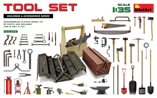 MiniArt 35603 1/35 Tool Set: Various Tools & Boxes Model Kit