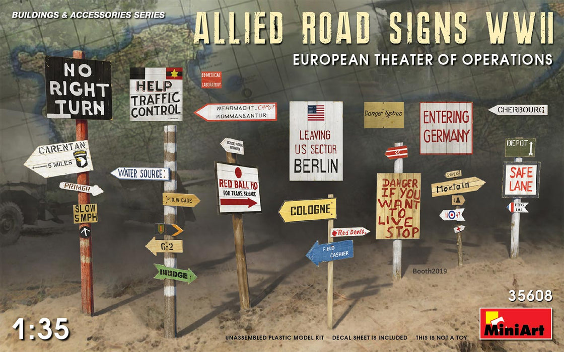 MiniArt 35608 1/35 WWII Allied Road Signs (European Theatre of Operations) Model Kit