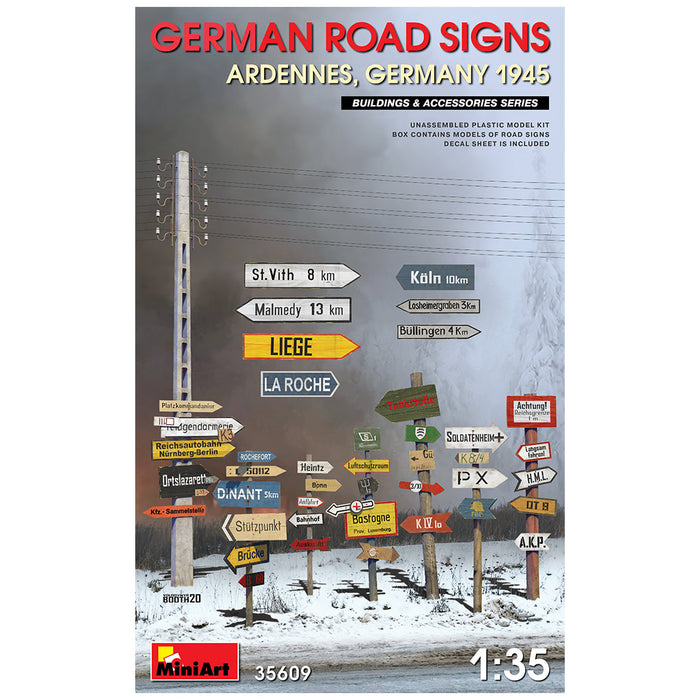 MiniArt 35609 1/35 German Road Signs (Ardennes 1945) Model Kit