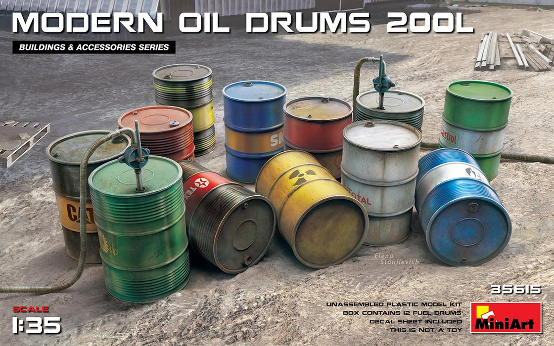 MiniArt 35615 1/35 Modern Oil Drums 200L Model Kit