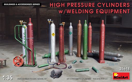 MiniArt 35618 1/35 High Pressure Cylinders with Welding Equipment Model Kit