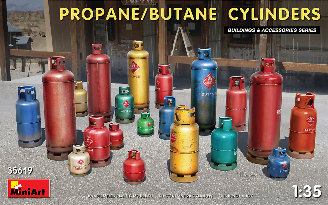 MiniArt 35619 1/35 Propane/Butane Cylinders 20pc Model Kit