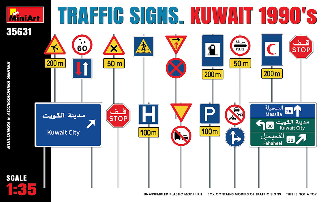 MiniArt 35631 1/35 Traffic Signs Kuwait 1990's Model Kit