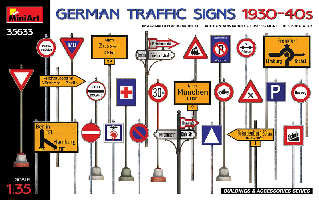 MiniArt 35633 1/35 German Traffic Signs 1930-40s Model Kit