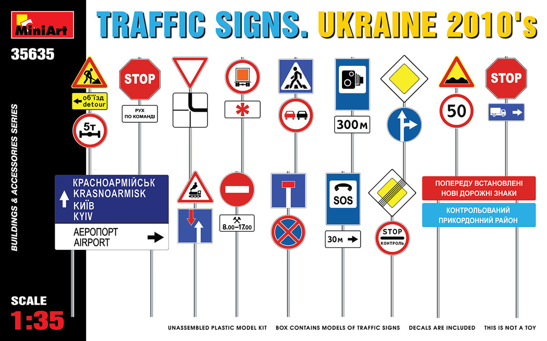 MiniArt 35635 1/35 Traffic Signs Ukraine 2010's Model Kit