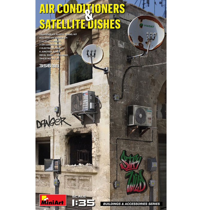MiniArt 35638 1/35 Air Conditioners and Satellite Dishes Model Kit