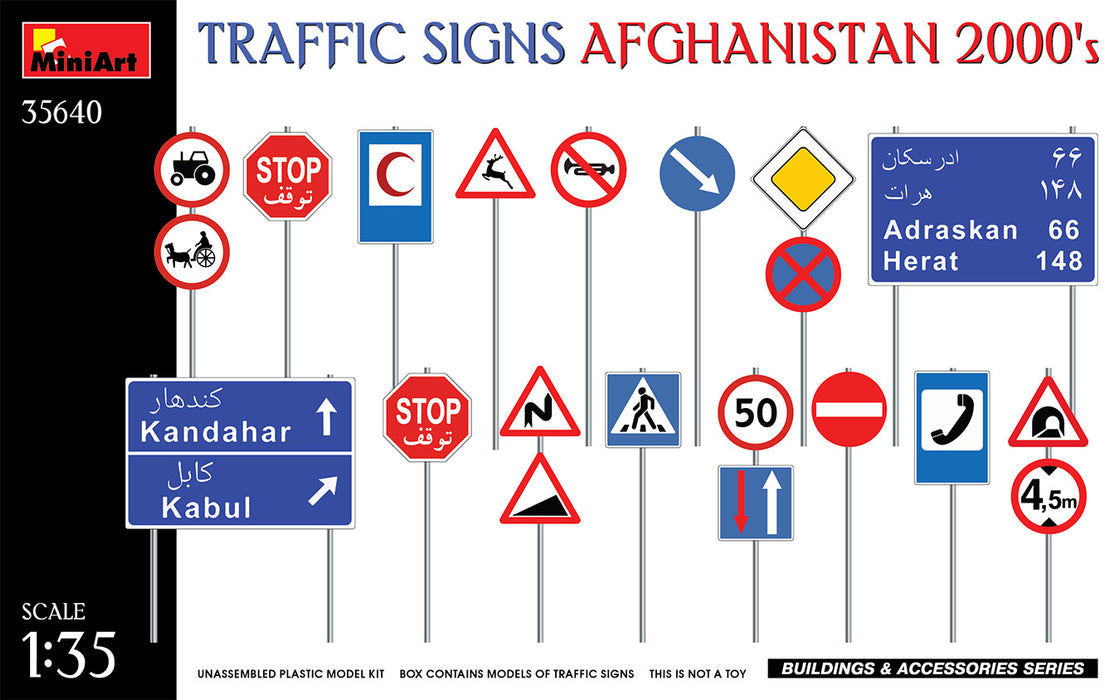 MiniArt 35640 1/35 Traffic Signs Afghanistan 2000's Model Kit