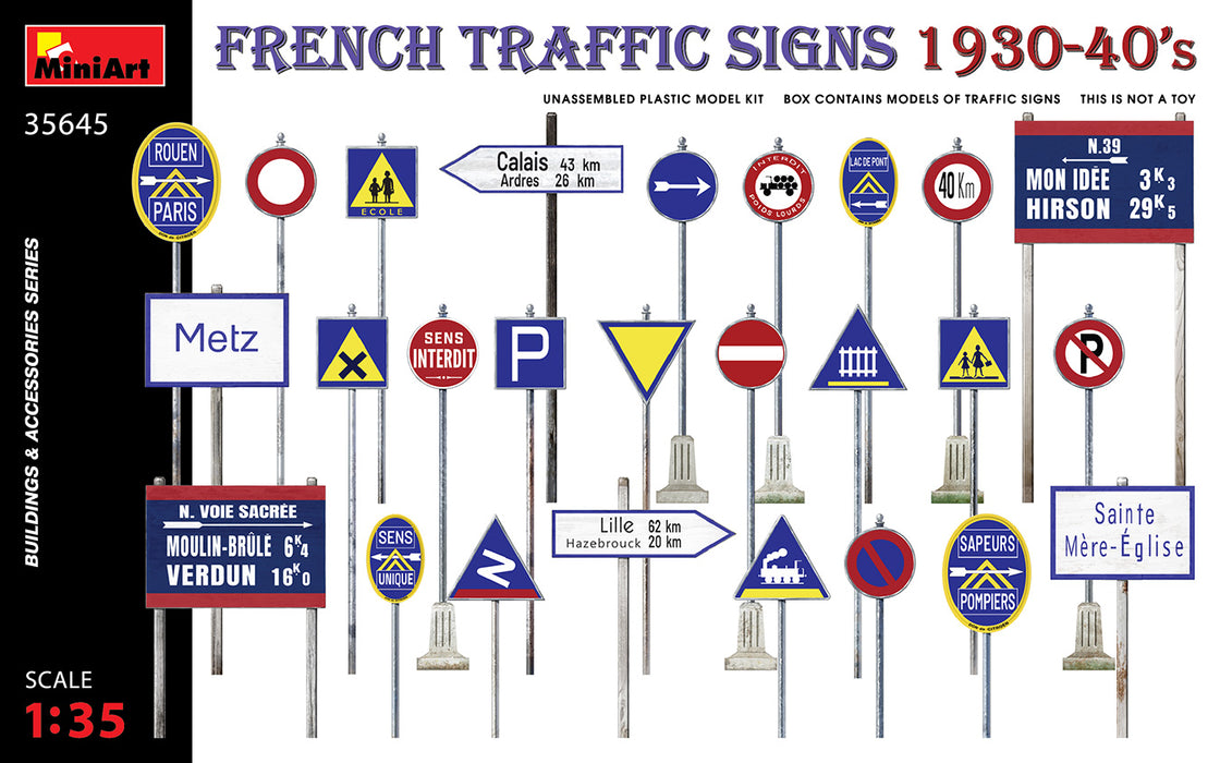 MiniArt 35645 1/35 French Traffic Signs 1930-1940's Model Kit