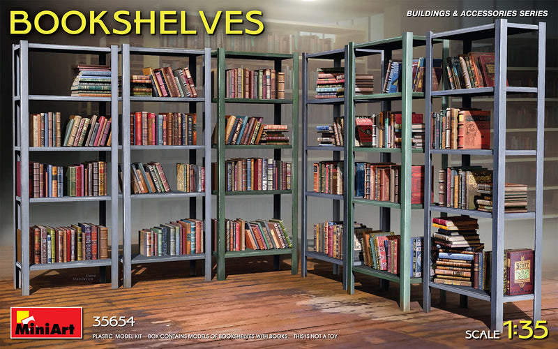 MiniArt 35654 1/35 Bookshelves with Books Model Kit