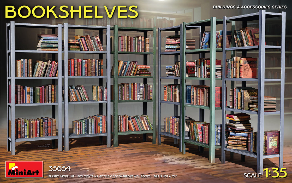 MiniArt 35654 1/35 Bookshelves with Books Model Kit