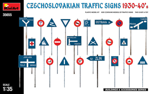 MiniArt 35655 1/35 Czech Traffic Signs 1930-40s Model Kit