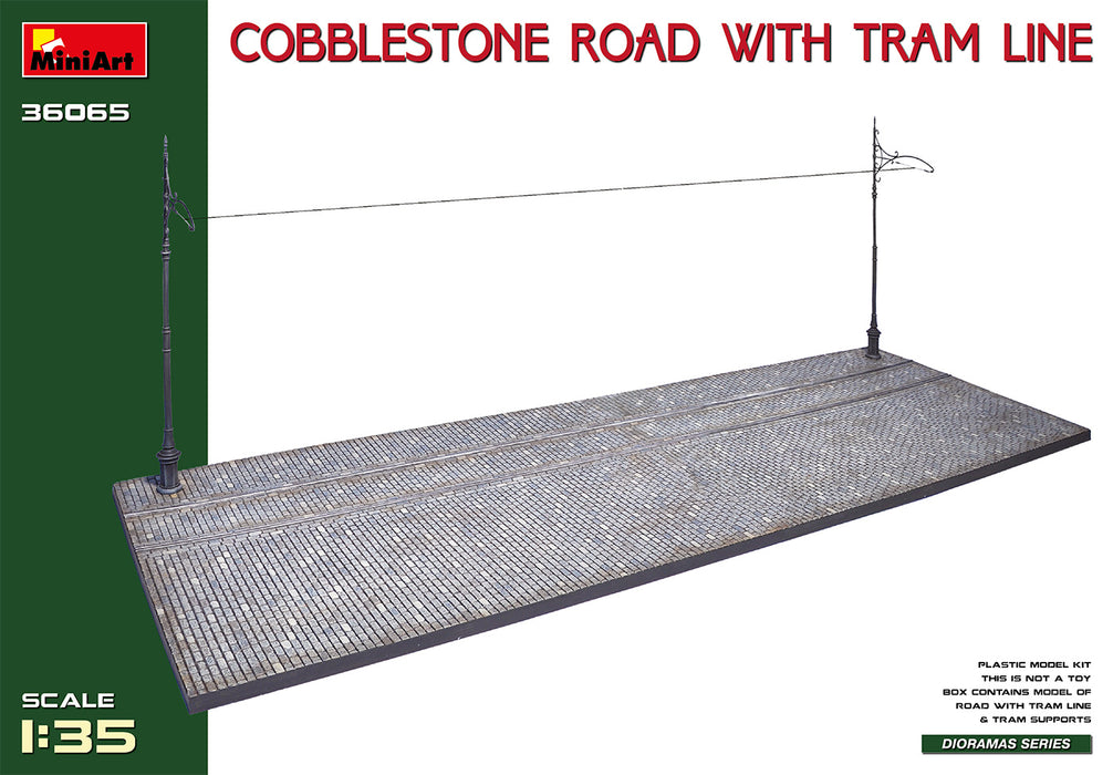 MiniArt 36065 1/35 Cobblestone Road Section with Tram Line Model Kit