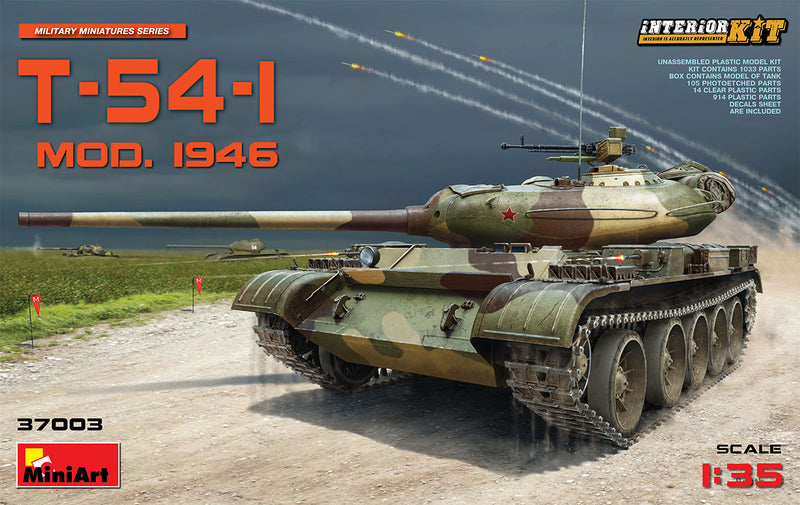 MiniArt 37003 1/35 T-54-1 Mod. 1946 Soviet Medium Tank with Interior Model Kit