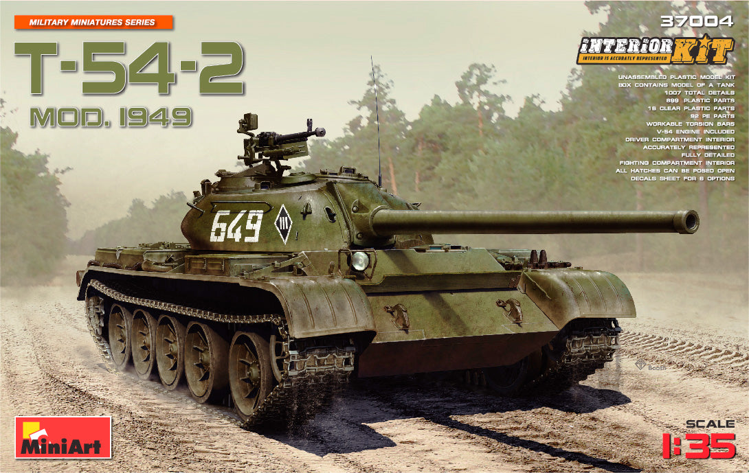 MiniArt 37004 1/35 T-54-2 Mod. 1949 Soviet Medium Tank with Interior Model Kit