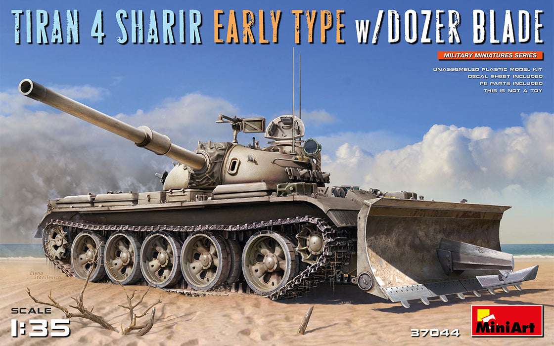 MiniArt 37044 1/35 Tiran 4 Sharir Early Type with Dozer Blade Model Tank Kit