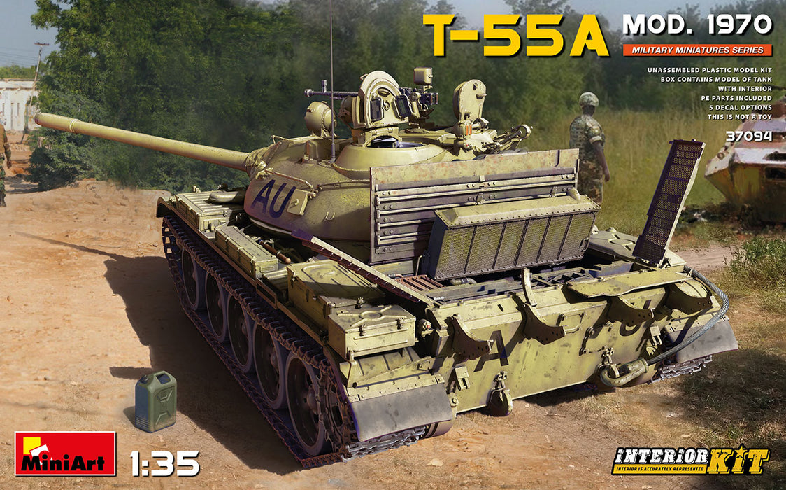 MiniArt 37094 1/35 Soviet T55A Mod 1970 Tank w Interior Model Kit