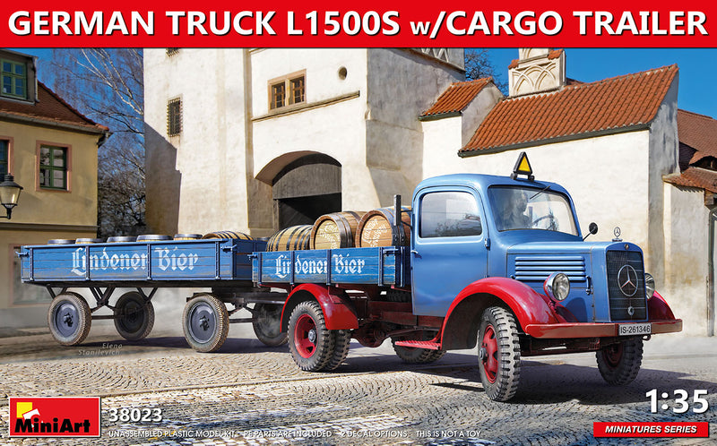 MiniArt 38023 1/35 German L1500S Truck with Cargo Trailer Model Kit