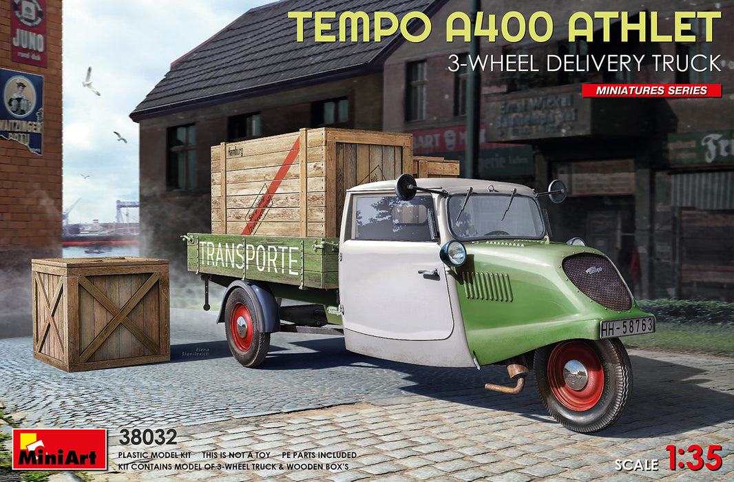 MiniArt 38032 1/35 Tempo A 400 Athlet 3-Wheel Delivery Truck Model Kit