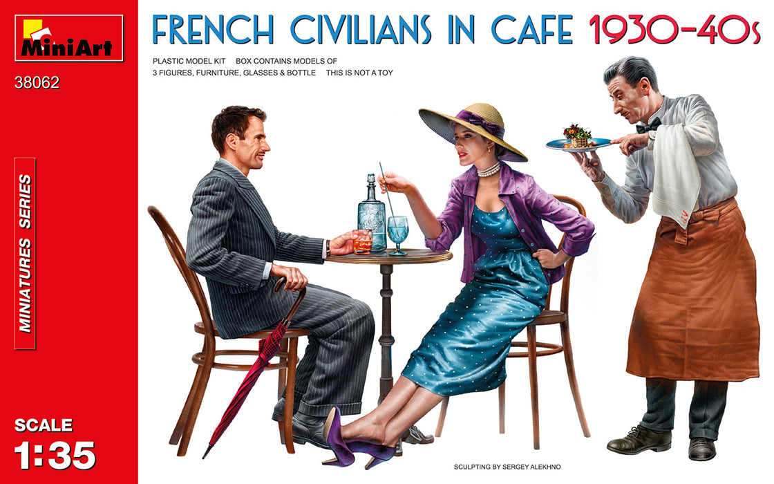 MiniArt 38062 1/35 French Civilians in Cafe with Waiter Model Kit