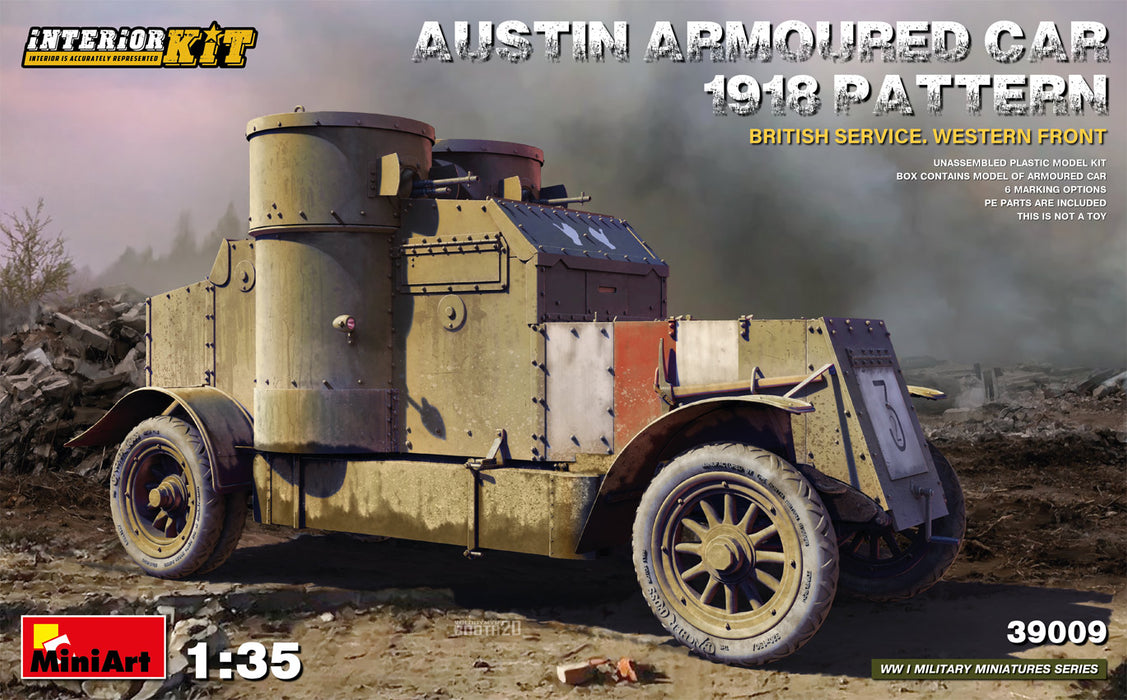MiniArt 39009 1/35 1918 Pattern Austin Armored Car Western Front British Service Model Kit