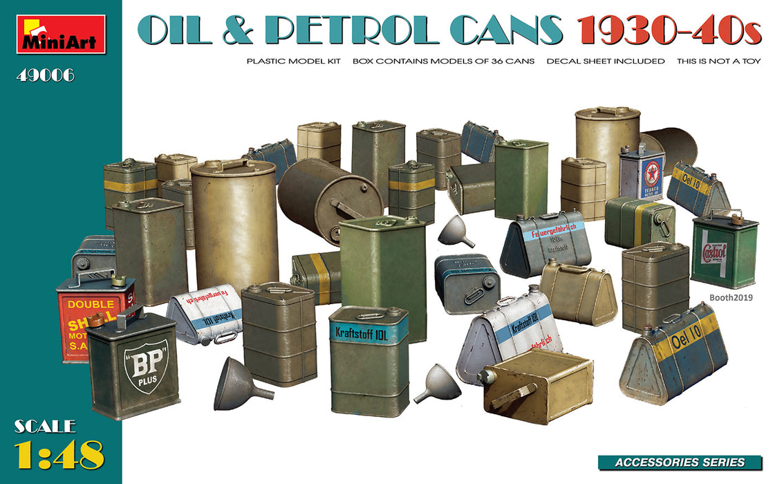 MiniArt 49006 1/48 1930s-1940s Oil and Petrol Cans Model Kit