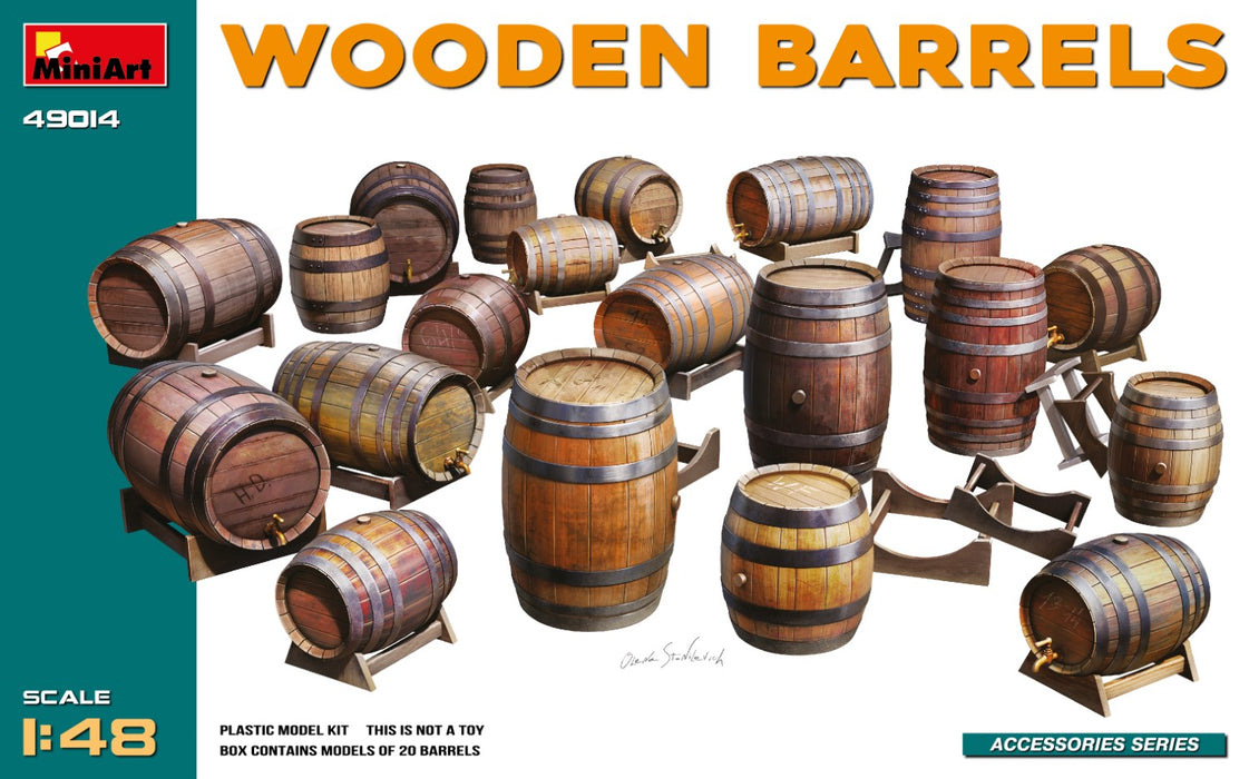 MiniArt 49014 1/48 Wooden Barrels Model Kit