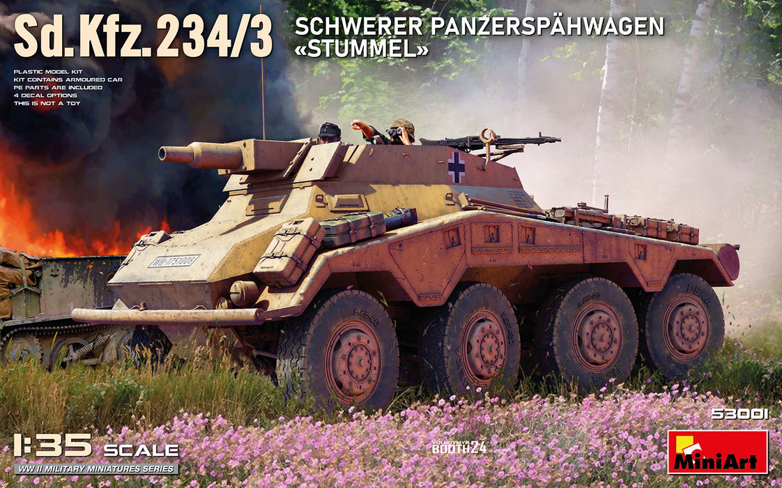 MiniArt 53001 1/35 Sd.Kfz.234/3 Schwerer Panzerspahwagen Stummel Model Kit