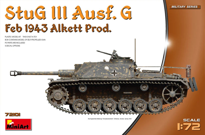 MiniArt 72101 1/72 StuG III Ausf G Feb 1943 Alkett Production Tank Model Tank Kit