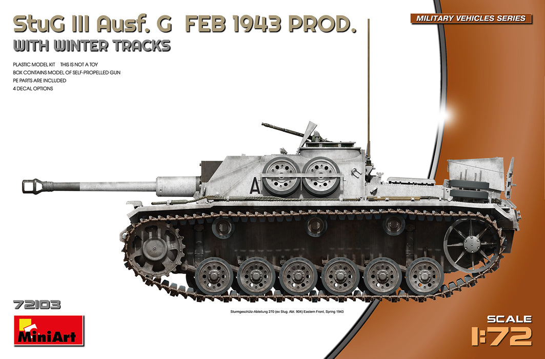 MiniArt 72103 1/72 StuG.III Ausf.G Feb 1943 Production with Winter Tracks Model Kit