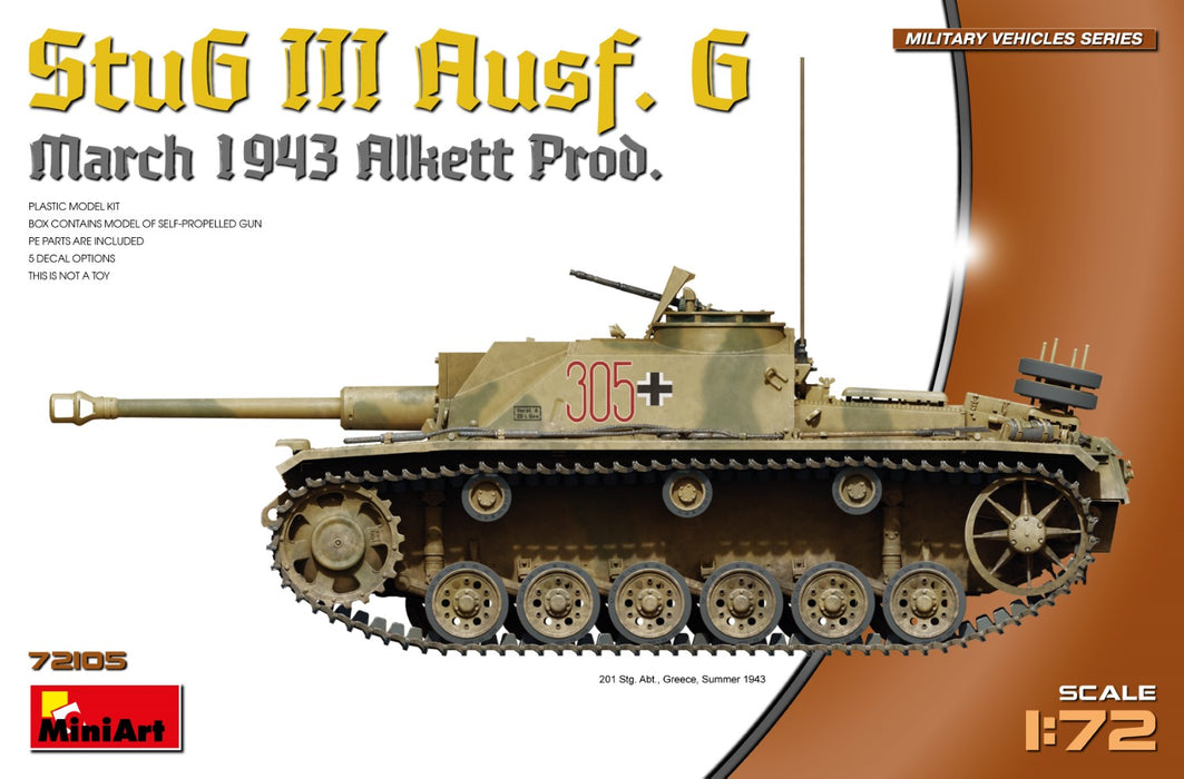 MiniArt 72105 1/72 StuG.III Ausf.G March 1943 Alkett Production Model Kit