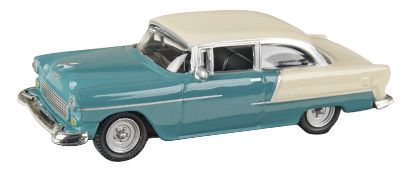 Model Power 19236 HO Scale 1955 Chevy Bel-Air - Green and Cream