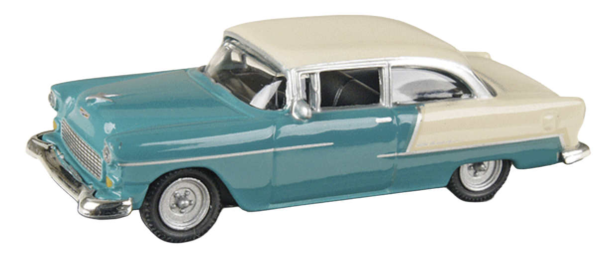 Model Power 19236 HO Scale 1955 Chevy Bel-Air - Green and Cream