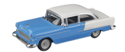 Model Power 19238 HO Scale 1955 Chevy Bel-Air - Blue and White