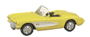 Model Power 19259 HO Scale 1957 Chevy Corvette Convertible - Yellow
