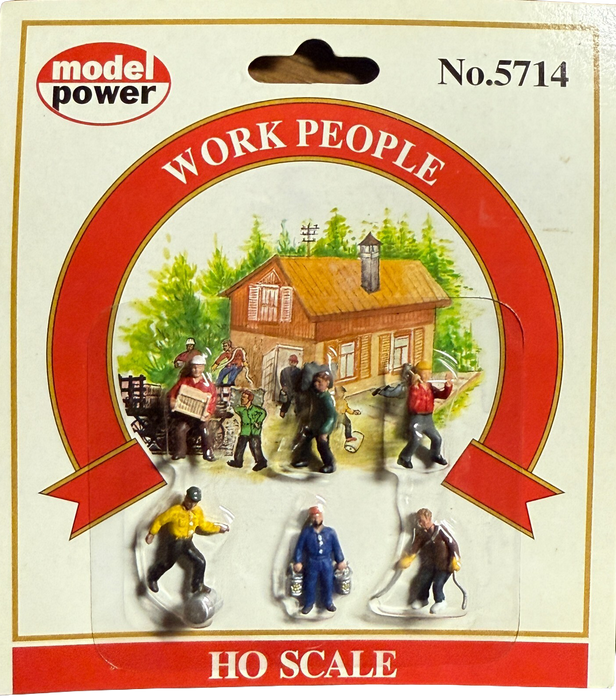 Model Power 5714 HO Scale Work People 6 Figures - NOS