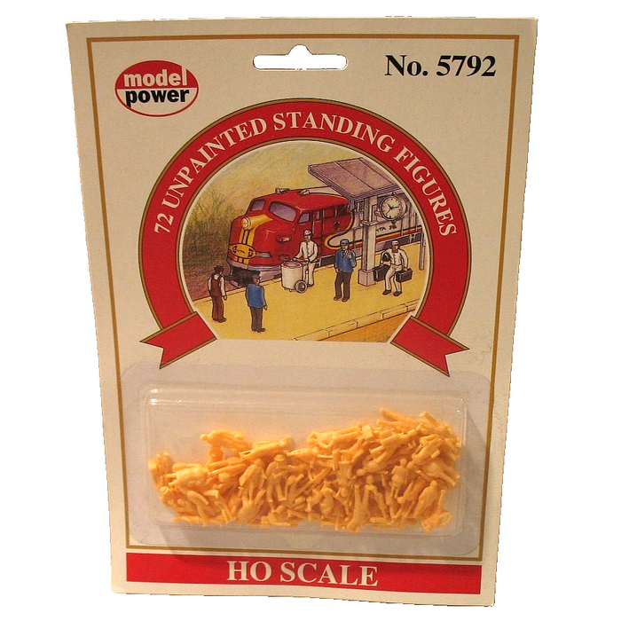 Model Power 5792 HO Scale 72 Unpainted Standing Figures - NOS