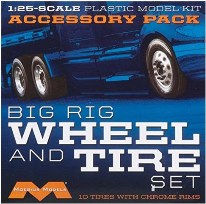 Moebius Models 1010 1/25 Big Rig Wheel and Tire Set (10 Wheels with Rims)
