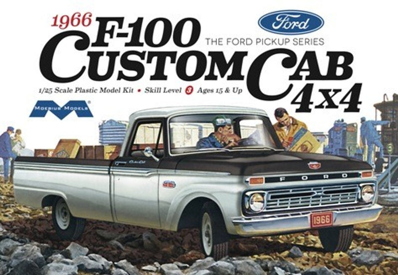 Moebius Models 1236 1/25 1966 Ford F-100 Custom Cab 4×4 Pick-up Truck Skill Level 3 Model Kit