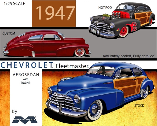Moebius Models 2301 1/25 1947 Chevrolet Fleetmaster AeroSedan Skill Level 3 Model Kit