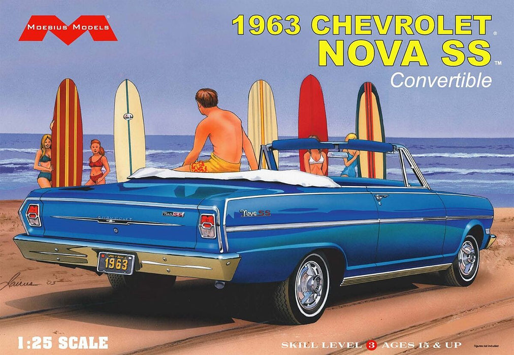 Moebius Models 2318 1/25 1963 Chevrolet Nova SS Convertible Skill Level 3 Model Kit