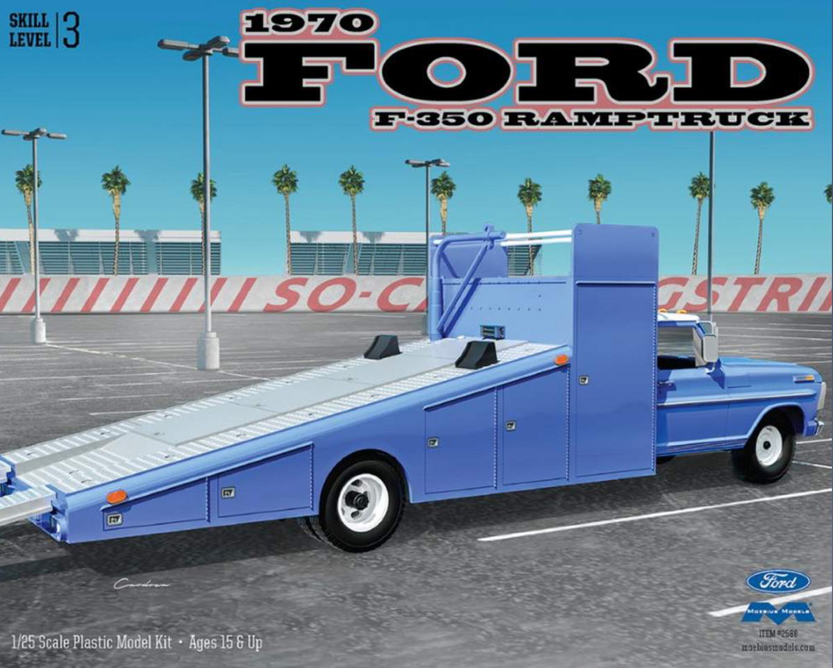 Moebius Models 2588 1/25 1970 Ford F350 Ramp Truck Skill Level 3 Model ...