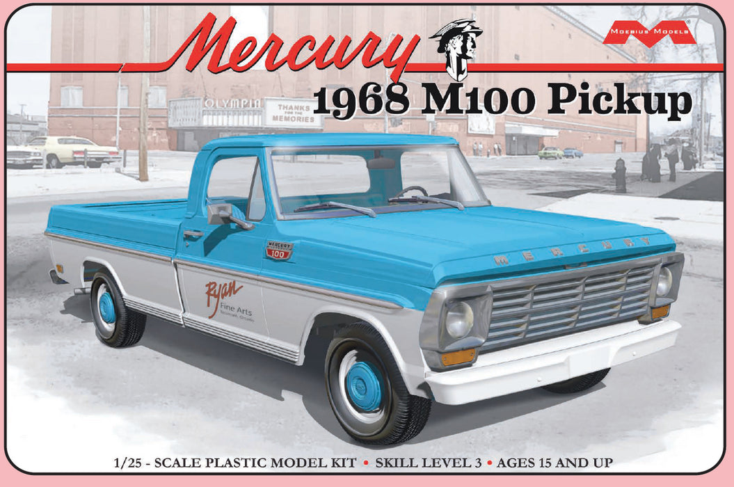 Moebius Models 2740 1/25 1968 Mercury M100 Pickup Skill 3 Model Kit
