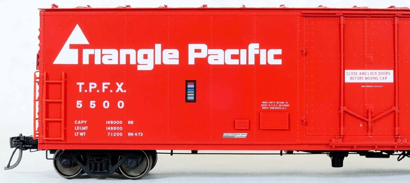 Moloco Trains 51005 HO Scale 50' RBL Boxcar Triangle Pacific TPFX "Repaint RN 4-73"