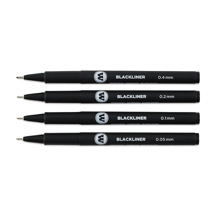 Molotow 200486 Blackliner Pen Set #1 including .05mm, .1mm, .2mm, .4mm