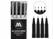 Molotow 200487 Blackliner Pen Set #2 including .3mm, .5mm, .7mm and 1mm