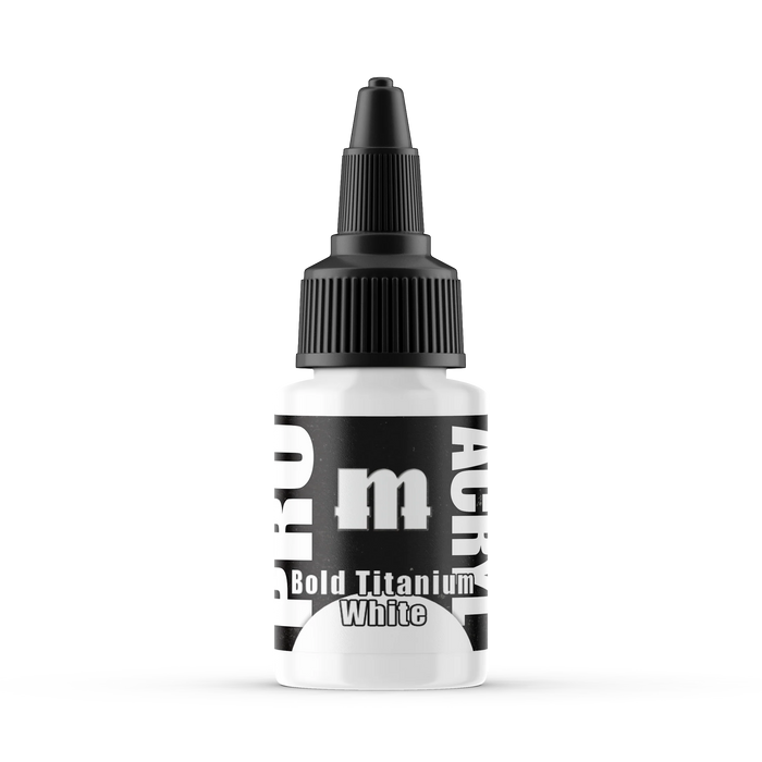 Monument Hobbies 1 Pro Acryl: Bold Titanium White Acrylic Paint 22ml Bottle